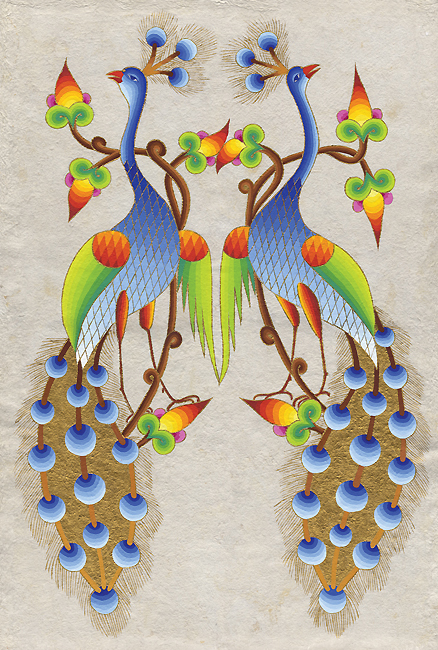Peacocks on Seeds