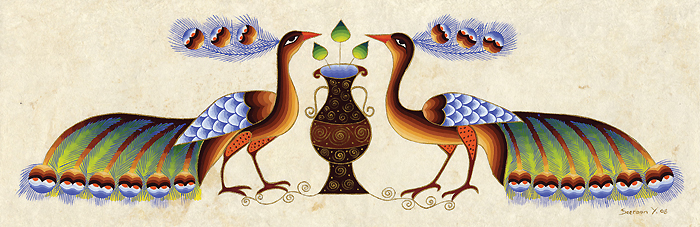 Peacocks with Attractive Train