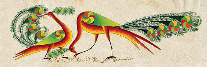 Peacocks in Yin-Yang