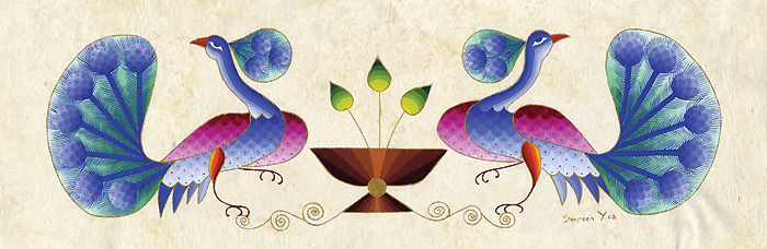 Peacocks with Resplendent Tails